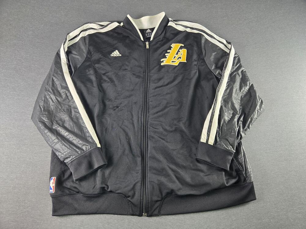 Adidas Los Angeles Lakers Jacket Mens 3XL Black NBA Basketball Zip Warm Up